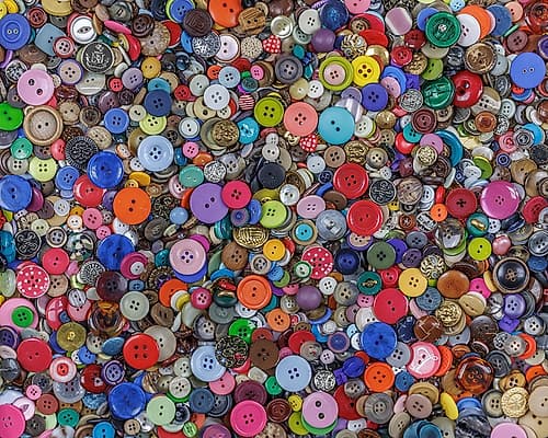 Close-up of variety of colorful buttons Art Print
